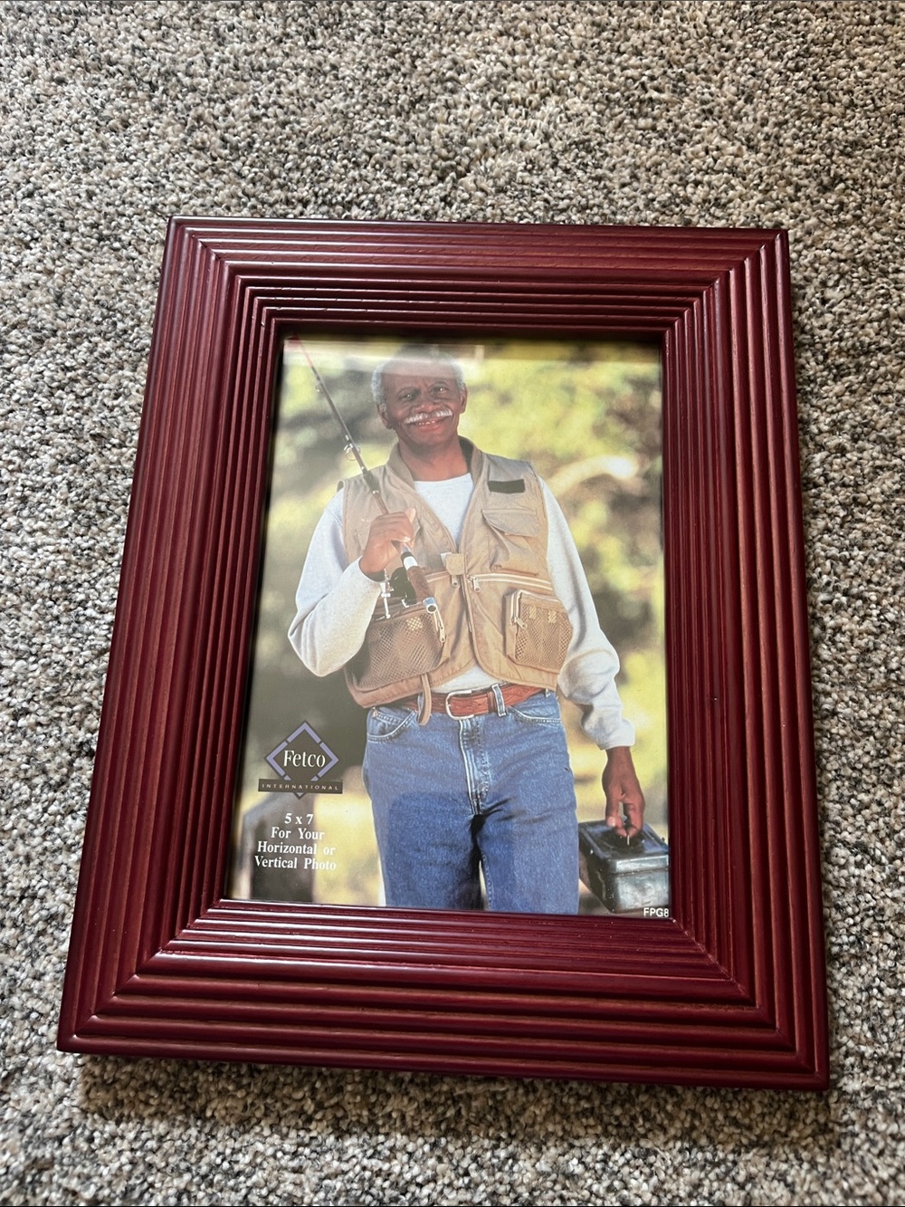 Fetco Ribbed Picture Frame in Mahogany Red